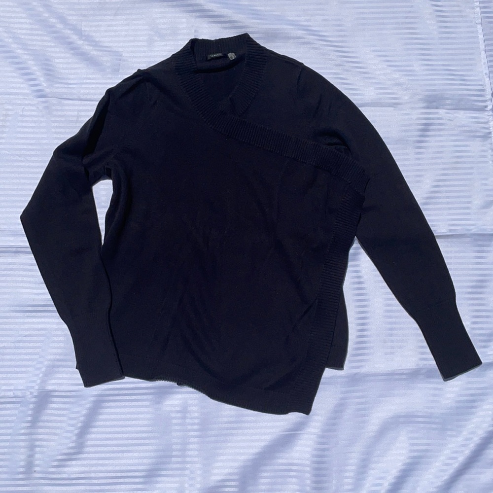 Tahari wrap knit cardigan sweater black